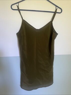 J. Crew Olive Silk Slip top